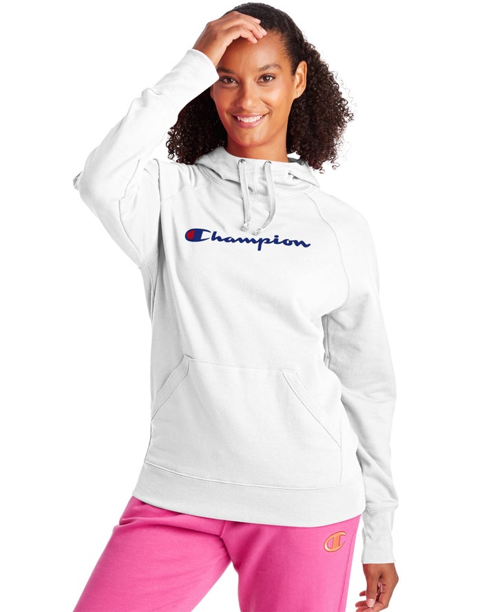 Champion Powerblend Fleece Script Logo - Naisten Valkoinen Huppari - Suomi 6471935-NB